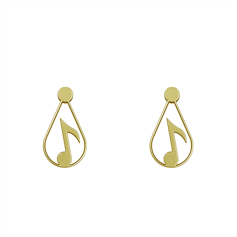 گوشواره طلا 18 عیار زنانه مدوپد مدل اشک و نت کد GA1-11037