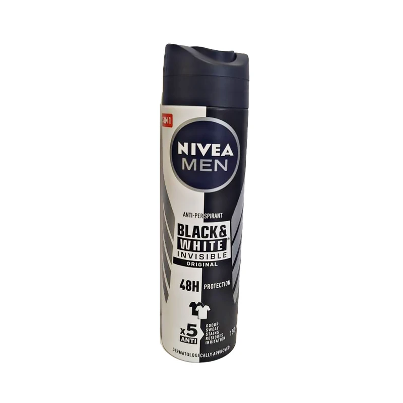 اسپری ضدتعریق مردانه نیوا مدل Black & White Invisible Original حجم 150 میلی‌لیتر
