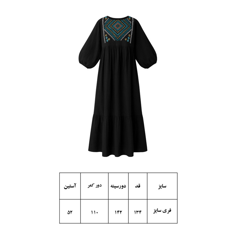 پیراهن ساحلی یقه گرد زنانه مدل آستین کیمونو گلدوزی شده کولردار کد 23257550 رنگ مشکی 5 پیراهن ساحلی یقه گرد زنانه مدل آستین کیمونو گلدوزی شده کولردار کد 23257550 رنگ مشکی