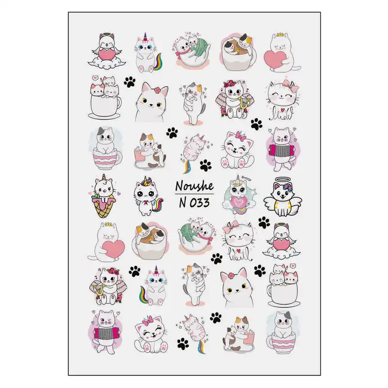 برچسب لنز ناخن مدل گربه کد N033