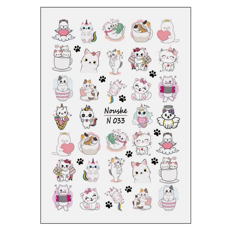 برچسب لنز ناخن مدل گربه کد N033