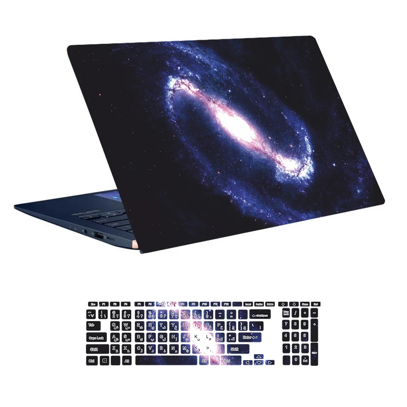 استیکر لپ تاپ توییجین و موییجین طرح Space کد 141 مناسب برای لپ تاپ 15.6 اینچ به همراه برچسب حروف فارسی کیبورد 
