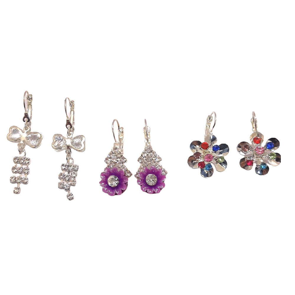 گوشواره دخترانه مدل FTK کد 99 مجموعه 3 عددی