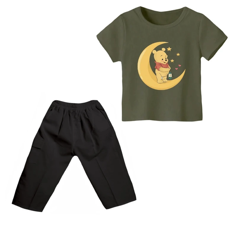 ست تی شرت و شلوارک پسرانه مدل پو کد 71