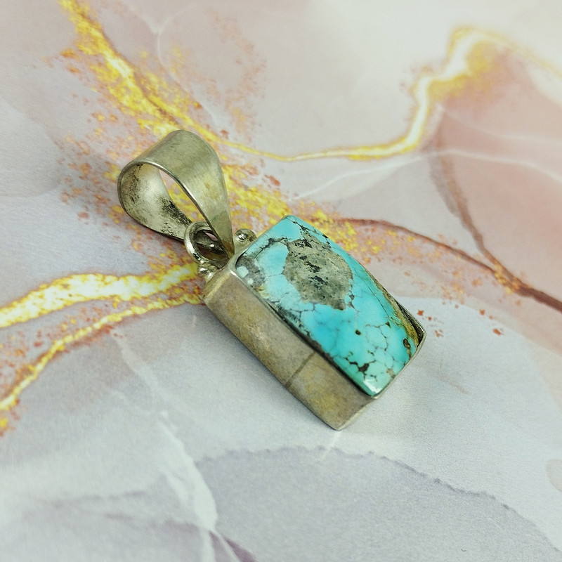 آویز گردنبند نقره زنانه سلین کالا مدل فیروزه اصل نیشابور کد 115