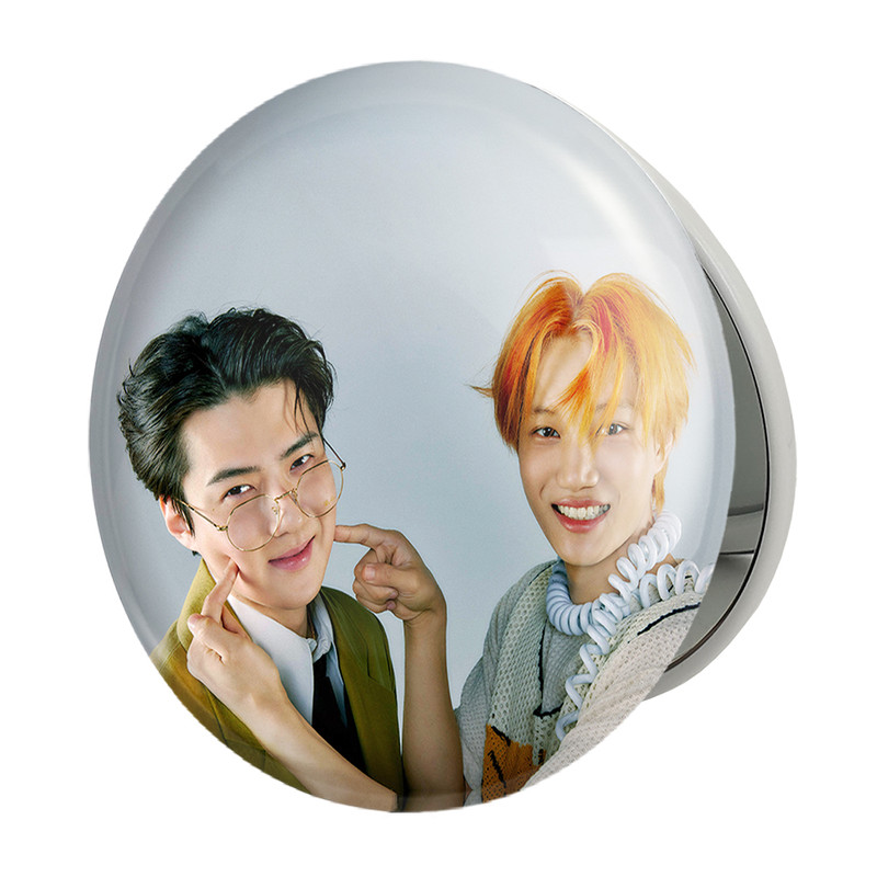 آینه جیبی خندالو طرح سهون و کای گروه اکسو EXO مدل تاشو کد 16841