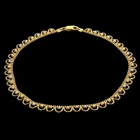 پابند طلا 18 عیار زنانه طلای مستجابی مدل گوی بال چین کد 5214