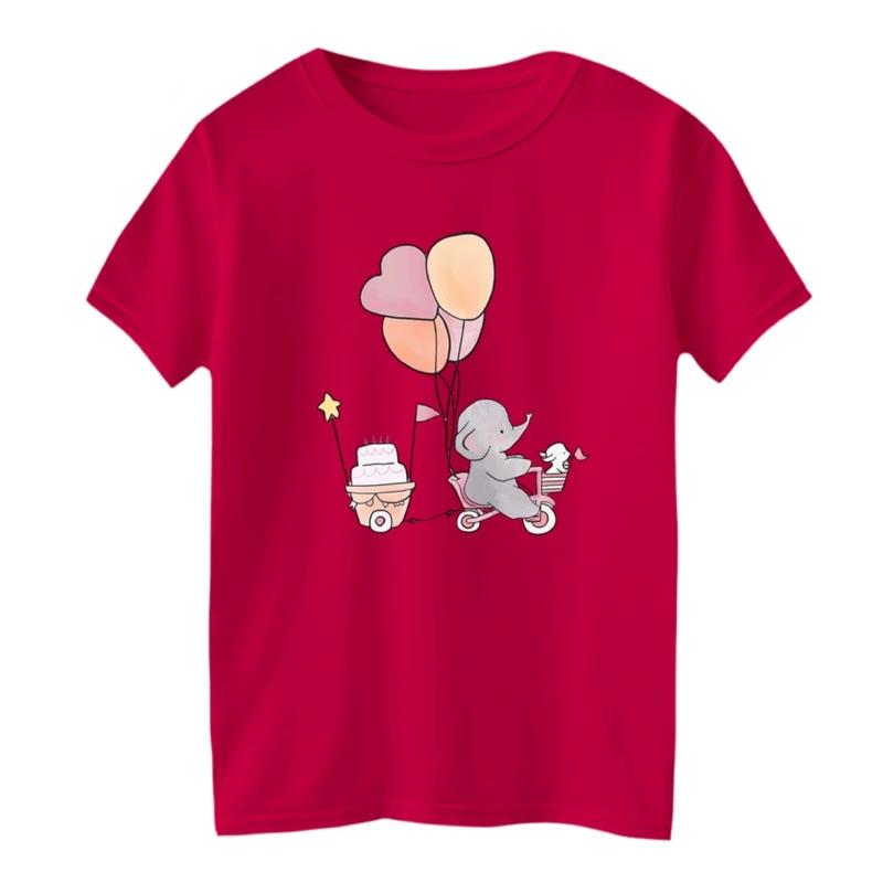 تی شرت آستین کوتاه بچگانه مدل فیل و بادکنک
