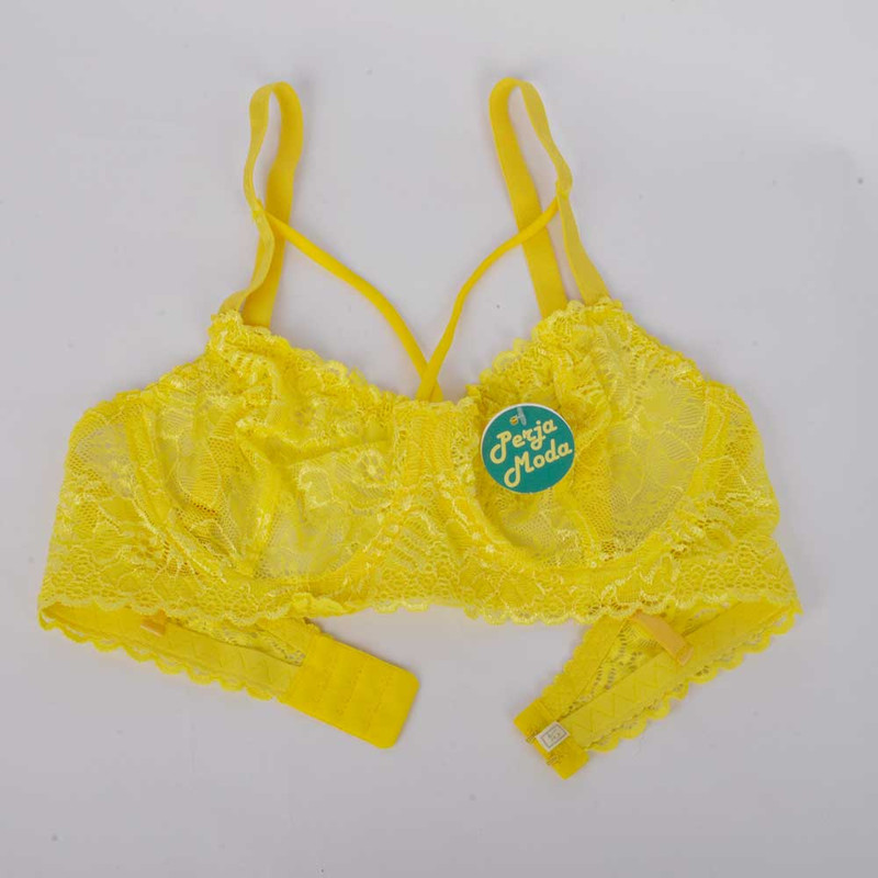 ست شورت و سوتین زنانه پرجامدا مدل 125010710 فنردار رنگ زرد