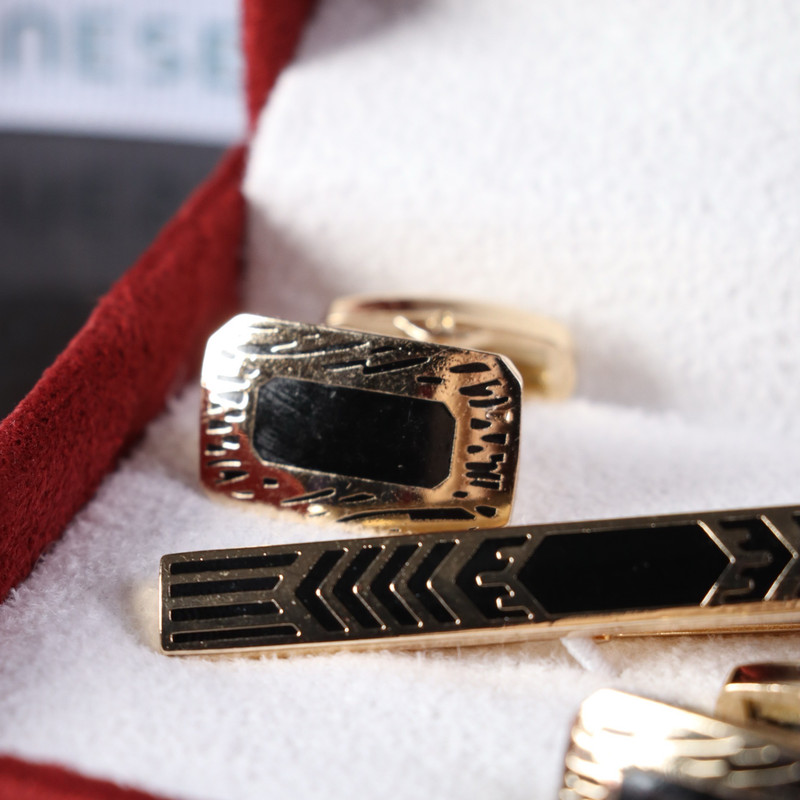 ست دکمه سردست و گیره کراوات مردانه نسن مدل ST3