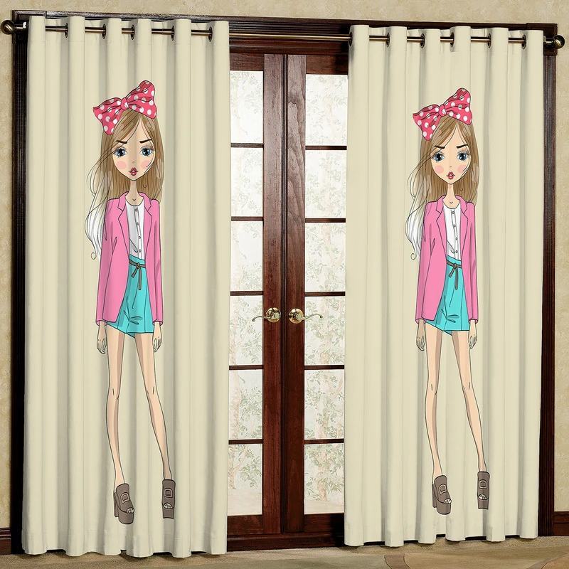  پرده مدل دختر مخمل پانچی کد 4468 سایز 200x140 سانتی متر