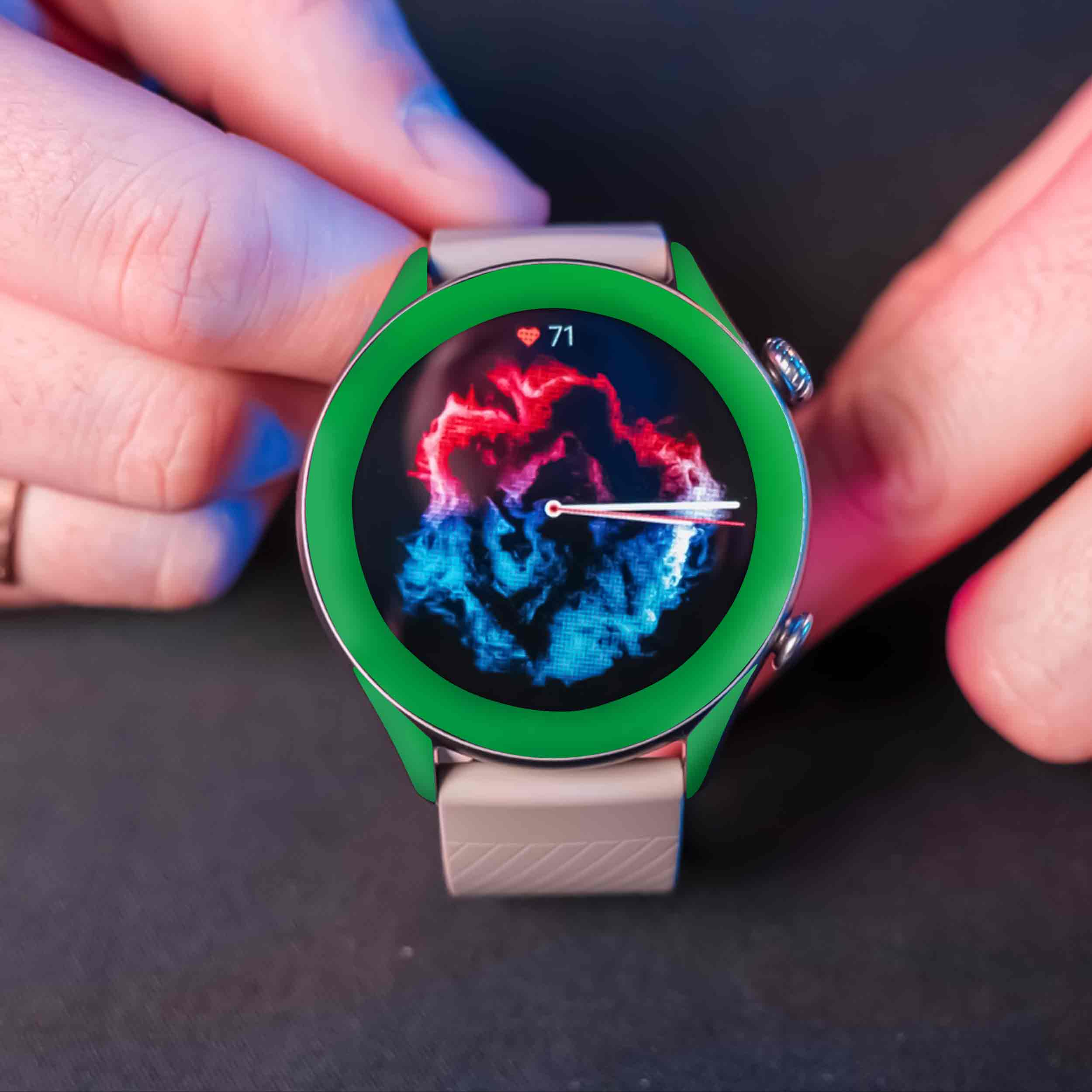 برچسب ماهوت طرح Matte-Green مناسب برای ساعت هوشمند آمازفیت GTR 3