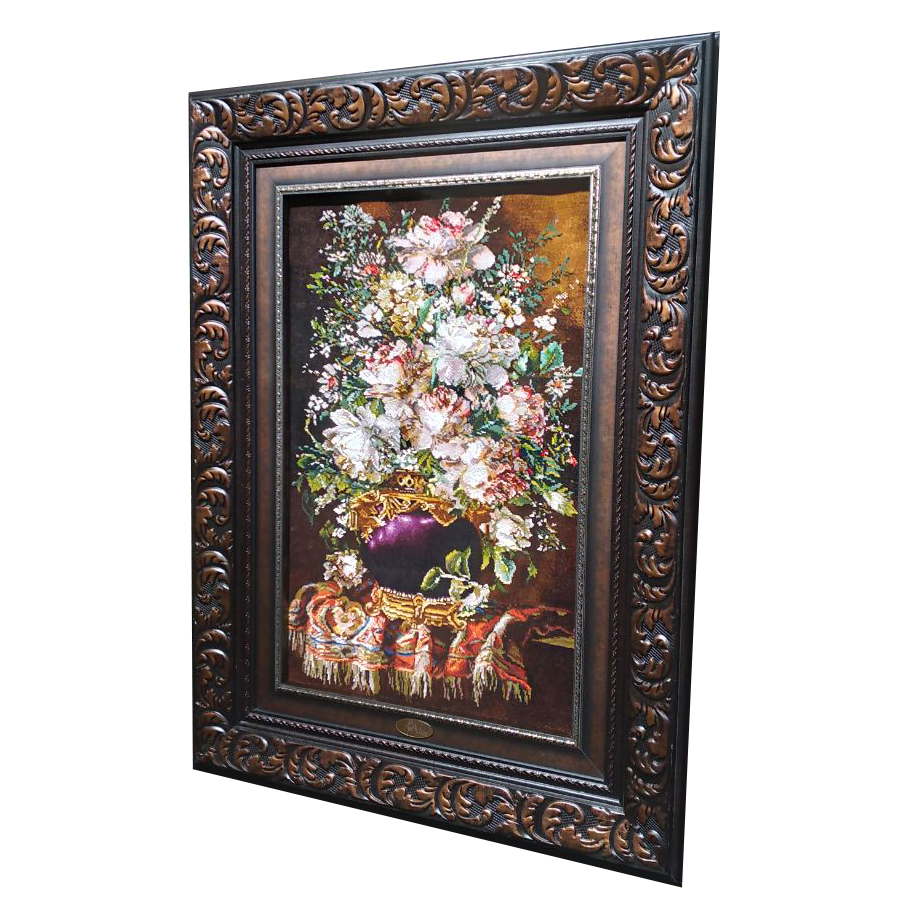 تابلو فرش دستباف مدل گل ترمه کد 4719