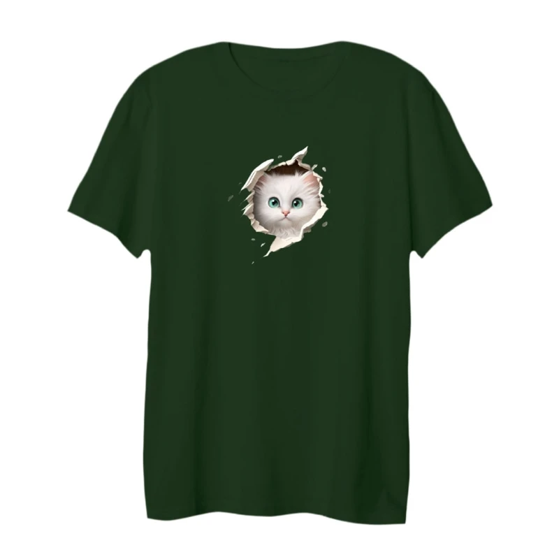 تی شرت لانگ زنانه مدل گربه کد۳