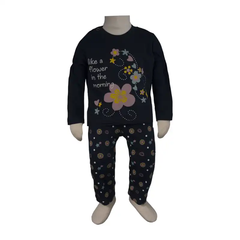 ست بلوز و شلوار نوزادی آدمک کد 119232 رنگ سرمه ای