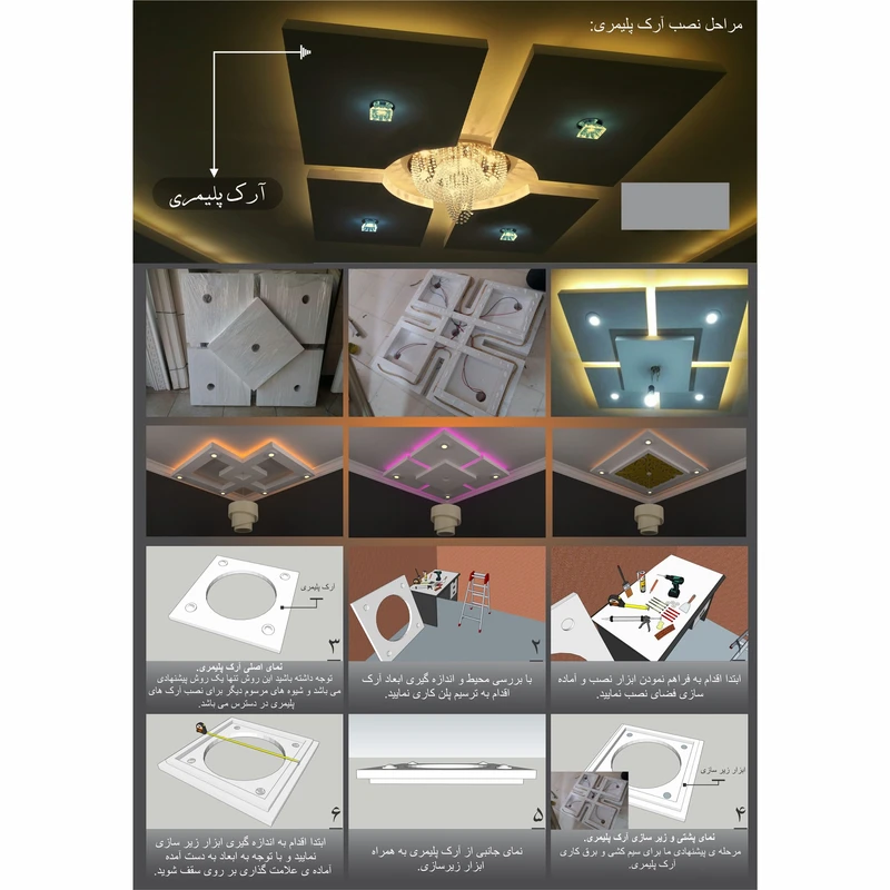 عکس شماره 5 : کناف پیش ساخته سقف مدل آرک طرح مستطیل راهرو