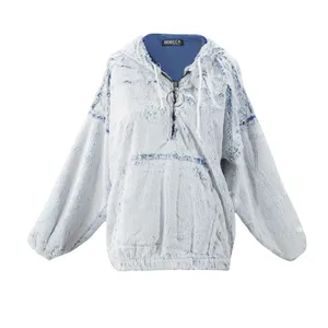 هودی زنانه ربکا مدل تدی کد 7105 رنگ آبی