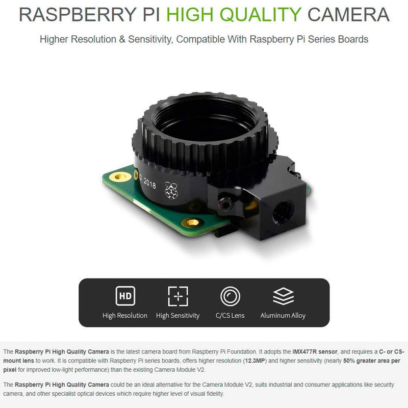 ماژول دوربین رزبری پای مدل HQ Camera
