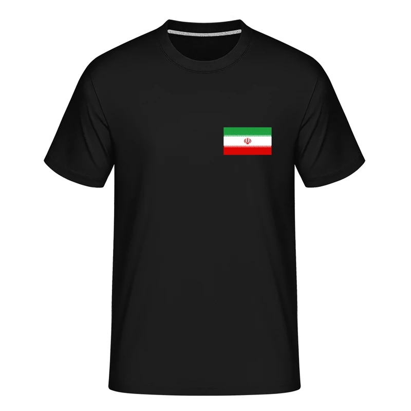 تی‌شرت آستین کوتاه مردانه مدل پرچم ایران کد 03 رنگ مشکی