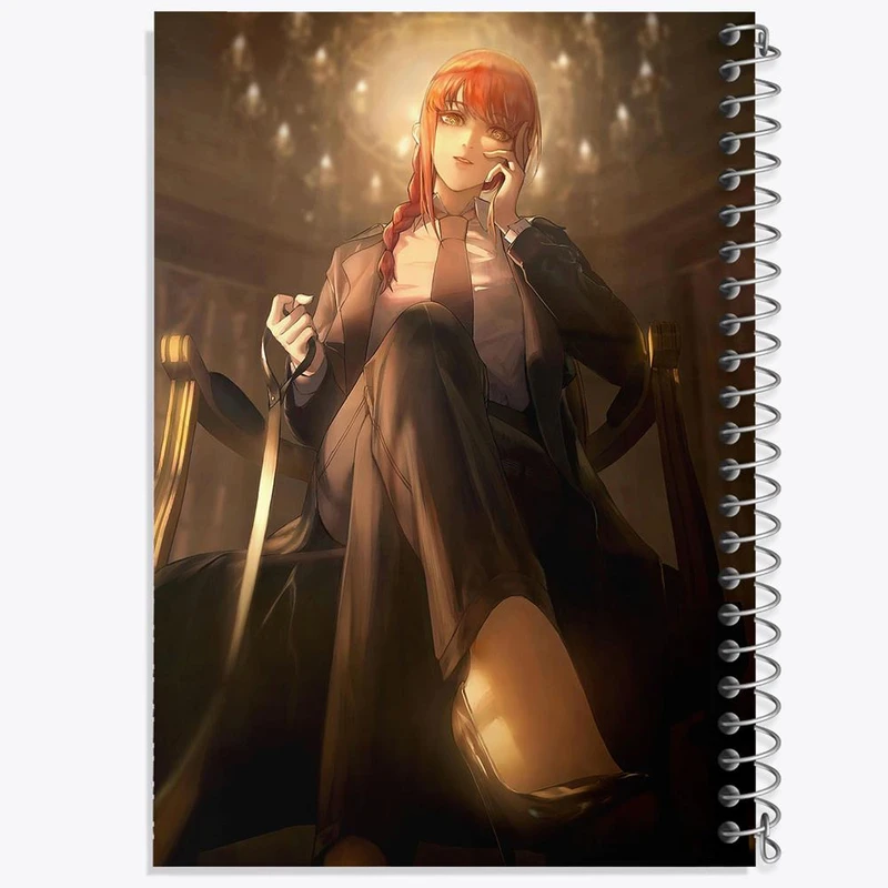 دفتر مشق 50 برگ خندالو مدل ماکیما انیمه مرد اره ای Chainsaw Man کد 22312