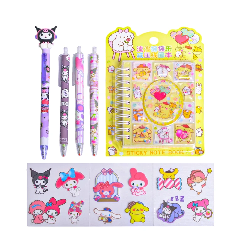 بسته لوازم تحریر مدل کرومی و سانریو مجموعه 8 عددی