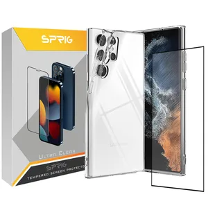 Sprig Clear-FU Cover suitable for Samsung Galaxy S22 Ultra with screen protector