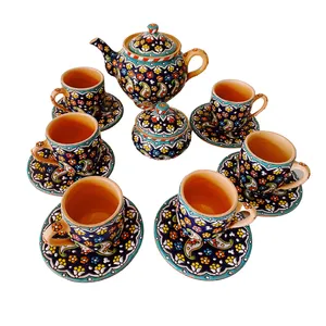 سرویس چای خوری 16 پارچه میناکاری کد 007