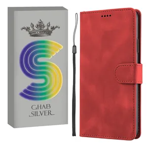 کیف کلاسوری قاب سیلور مدل لوکس مناسب برای گوشی موبایل سامسونگ Galaxy A20s به همراه بندآویز