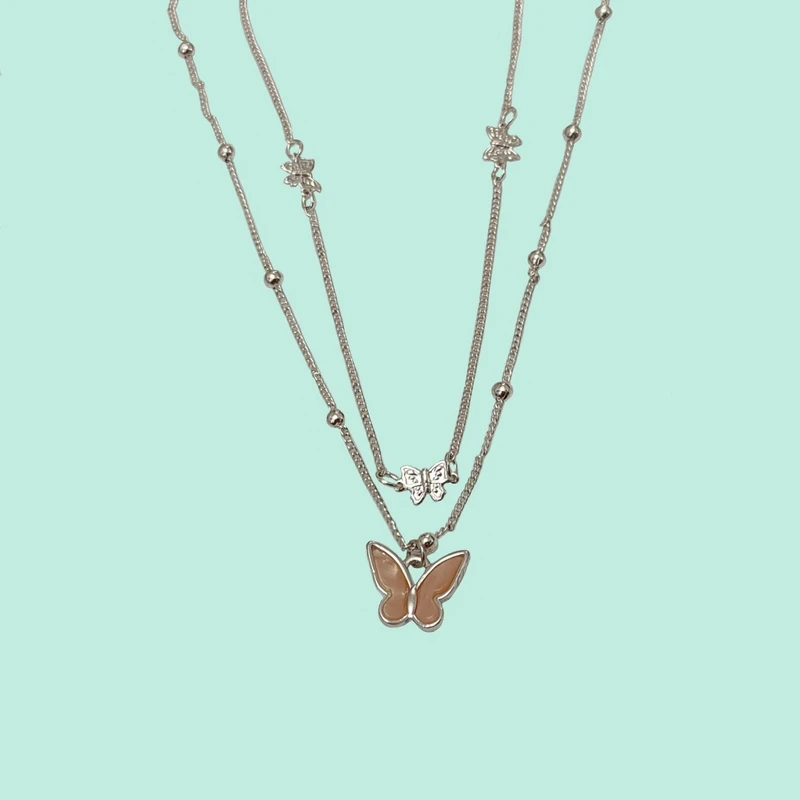 گردنبند زنانه اکسسورایز مدل پروانه ها E2512