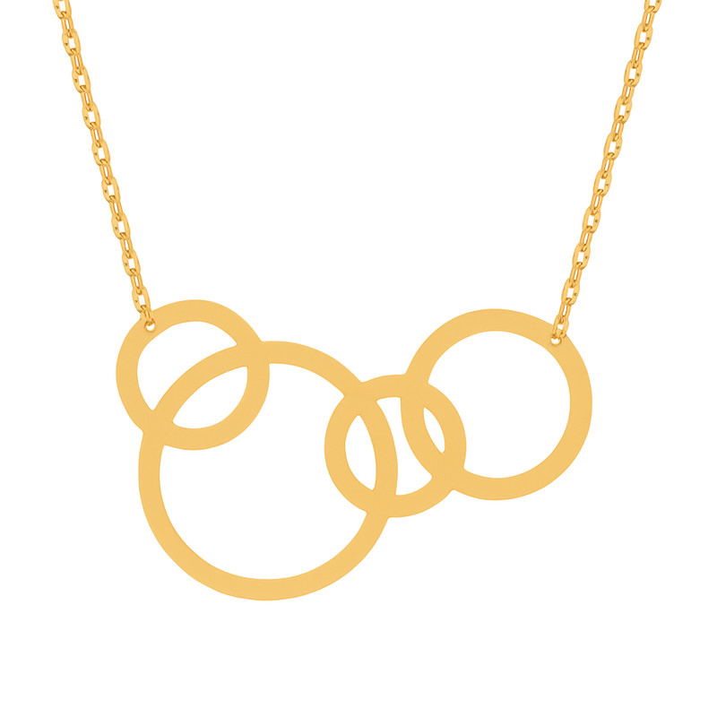 گردنبند طلا 18 عیار زنانه با زنجیر حلقهای (فلامینگو) گالری قو طلایی مدل حباب