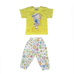 ست تی شرت و شلوار دخترانه مدل خانگی