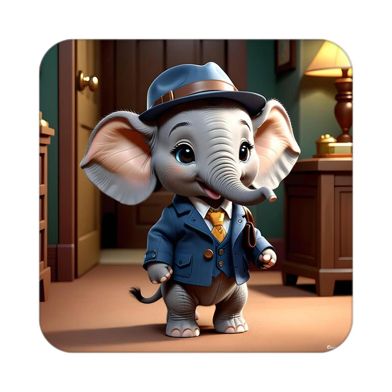 زیر لیوانی کاکتی طرح حیوانات کارتونی مدل mp27961