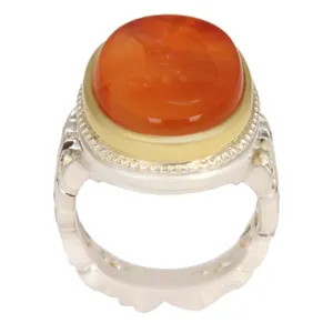 انگشتر نقره مردانه مدل سنگ عقیق یمانی رکاب گنبدی شکل کد AM_2472