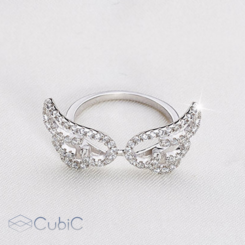 انگشتر نقره زنانه کوبیک مدل QR-6102 انگشتر نقره زنانه کوبیک مدل QR-6102