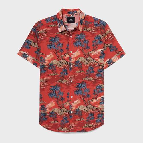 پیراهن آستین کوتاه مردانه سی اند ای مدل هاوایی C2