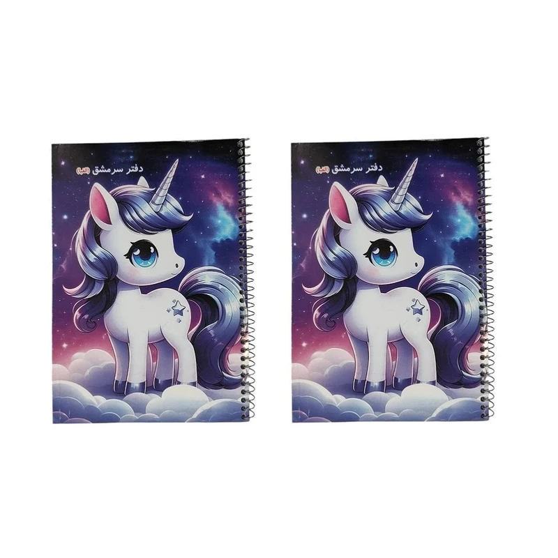 دفتر تمرین 40 برگ مدل سرمشق دار الفبا طرح تکشاخ کد 007 بسته 2 عددی