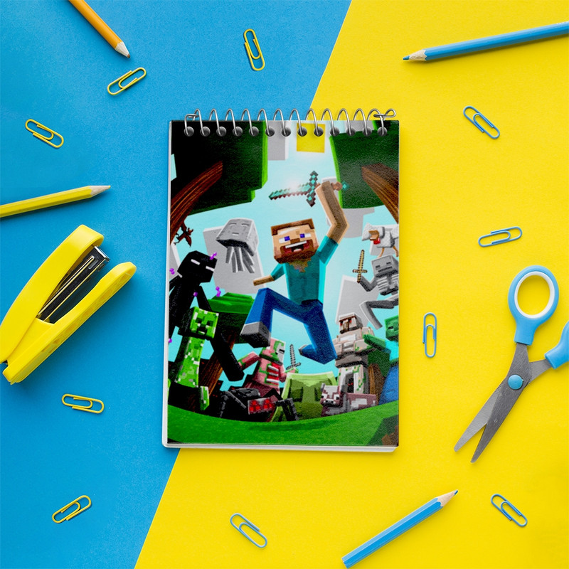 دفتر یادداشت 50 برگ خندالو مدل ماینکرافت (Minecraft) کد F1608