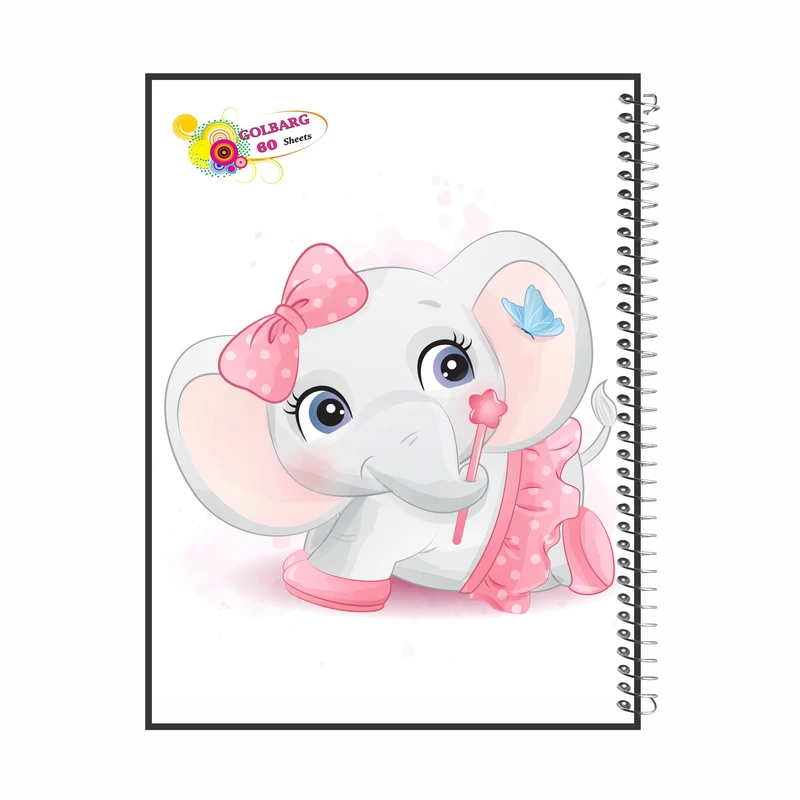 دفتر مشق 60 برگ گلبرگ طرح فیل کد 602438