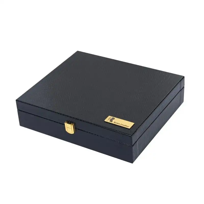 ست هدیه روما چرم مدل دو تیکه بلند جعبه چوبی