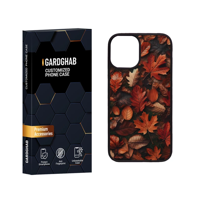 کاور گارد قاب مدل دور ژله ای پشت گلس برگ مناسب برای گوشی موبایل اپل iPhone 12 Mini