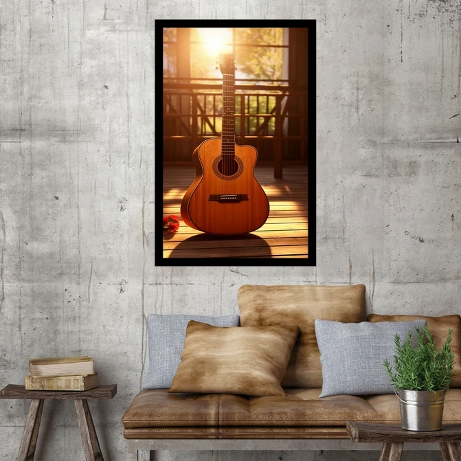 تابلو نوری بکلیت طرح آلات موسیقی و گیتار مدل B-MID-18129