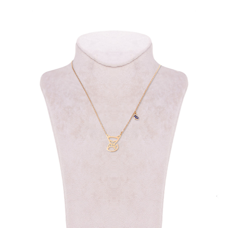 گردنبند طلا 18 عیار دخترانه گالری شیدا مجد مدل روباه و چشم نظر