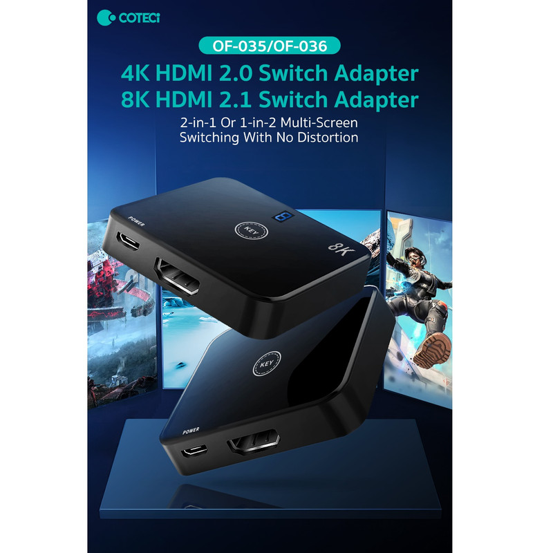 سوئیچ 1 به 2 HDMI کوتتسی مدل OF-036 8K
