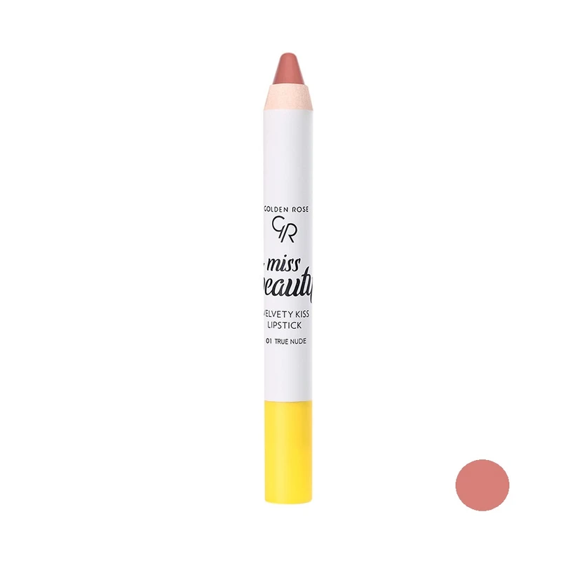 رژلب مدادی گلدن رز مدل میس بیوتی شماره 01