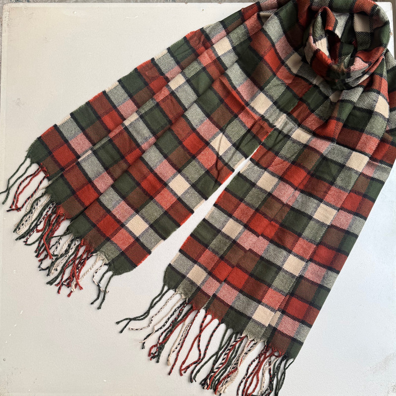 شال گردن زنانه مدل موهر چهارخانه مربعی ریز ریش ریشی کد 12