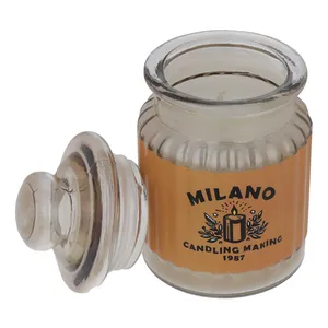 شمع لیوانی مدل شیشه ای خطی دربدار