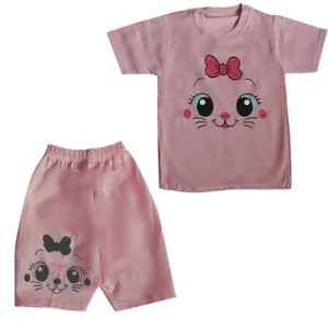 ست تی شرت و شلوارک دخترانه مدل PAPION-SRT