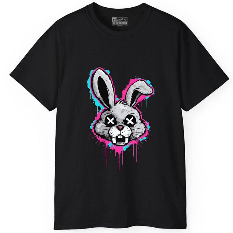 تی‌شرت آستین کوتاه مردانه پاد آفرین مدل خرگوش کارتونی کد 1844