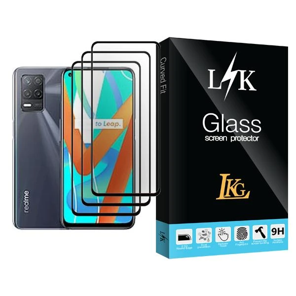 محافظ صفحه نمایش ال کا جی مدل LK Glass MIX003 مناسب برای گوشی موبایل ریلمی V13 5G بسته سه عددی
