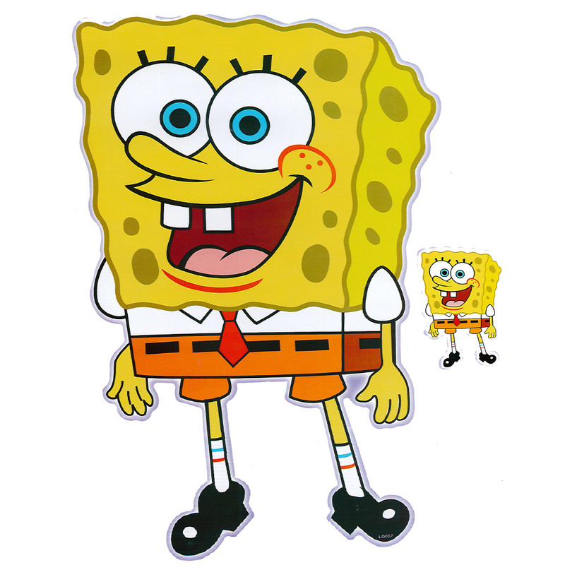 استیکر دیواری کودک طرح باب اسفنجی بسته 2 عددی